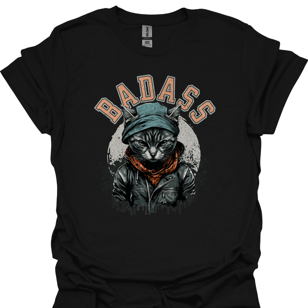 Badass Cat T-Shirt – Fun & Edgy Design for Cat Lovers | Unisex Graphic Tee