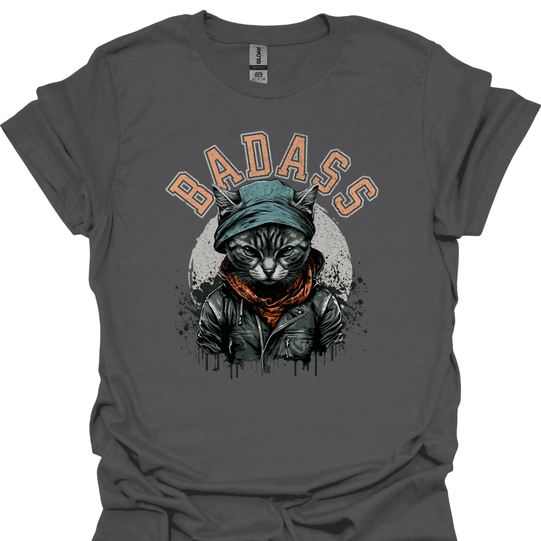 Badass Cat T-Shirt – Fun & Edgy Design for Cat Lovers | Unisex Graphic Tee