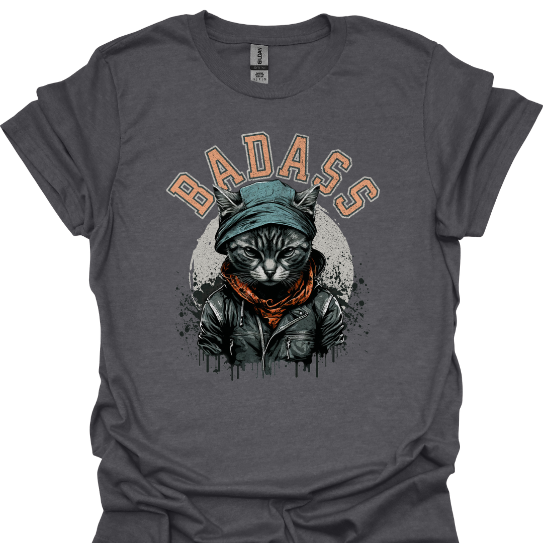 Badass Cat T-Shirt – Fun & Edgy Design for Cat Lovers | Unisex Graphic Tee