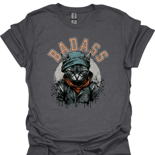 Badass Cat T-Shirt – Fun & Edgy Design for Cat Lovers | Unisex Graphic Tee