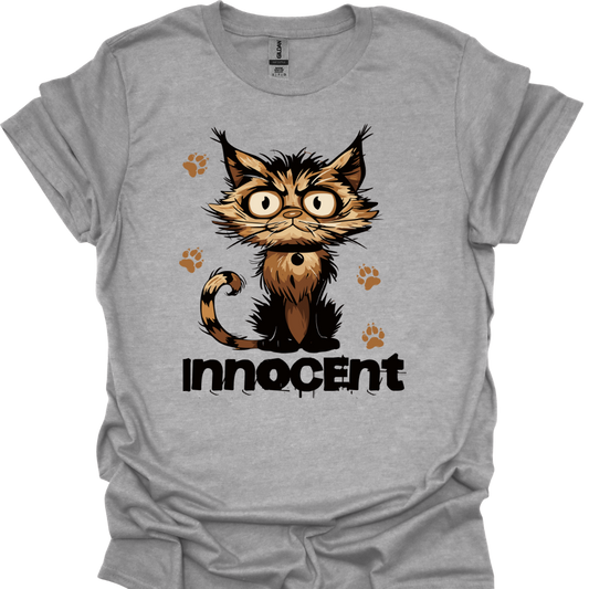 Innocent Cat T-Shirt – Design for Bold Cat Lovers | Unisex Tee