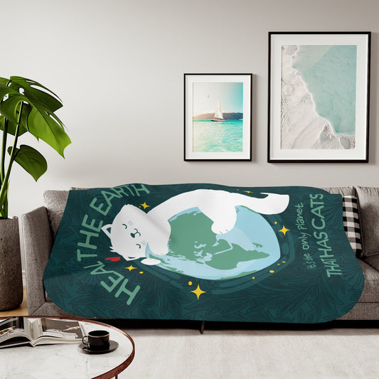 Heal The Earth Cat Lover Sherpa Blanket – Feline Warmth Meets Earthy Charm